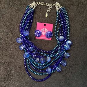 Sassy Jones Malia Necklace and Earring Set- Egyptian Blue